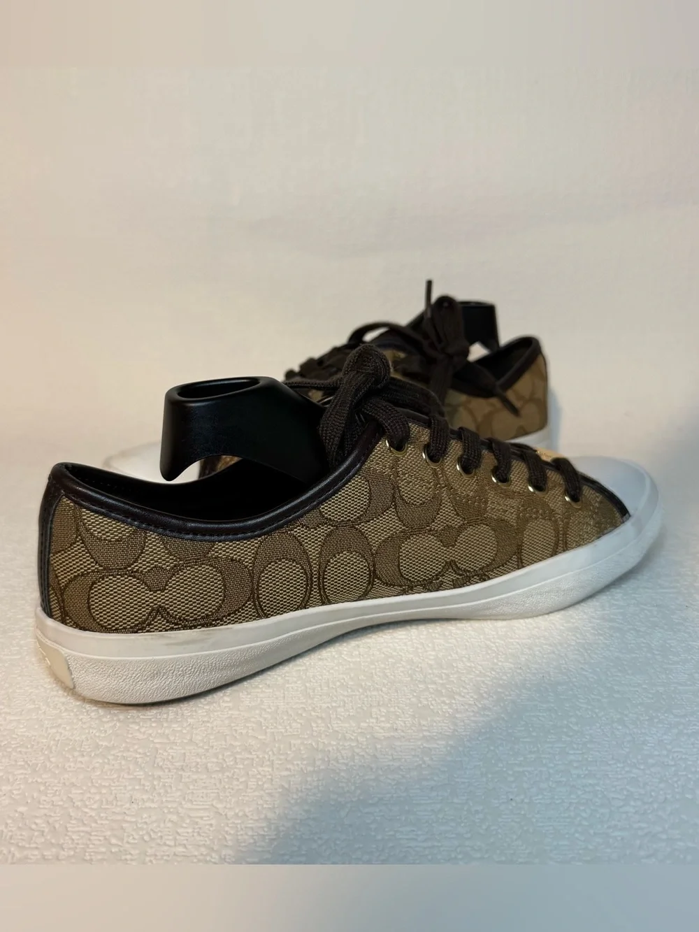 Coach Empire Signature Canvas Sneakers Women’s 8.5B Brown Khaki A00248